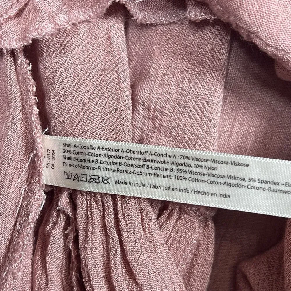 Free People Lace Slip Dress Womens Size XS Adella Dusty Rose Pink Ruffle Dress - Picture 10 of 12